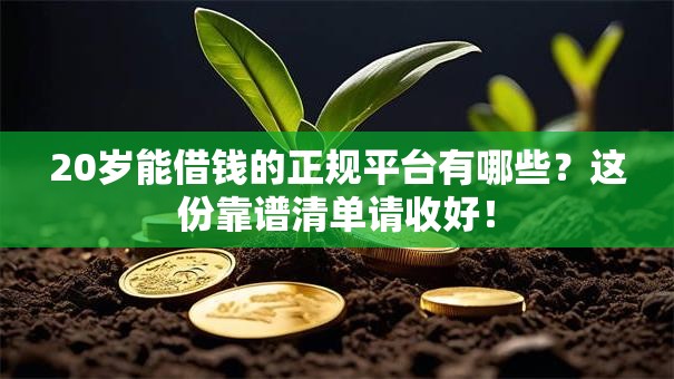 20岁能借钱的正规平台有哪些？这份靠谱清单请收好！