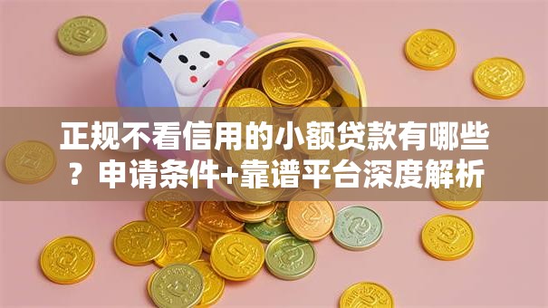 正规不看信用的小额贷款有哪些？申请条件+靠谱平台深度解析