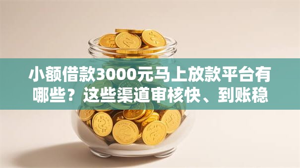 小额借款3000元马上放款平台有哪些？这些渠道审核快、到账稳
