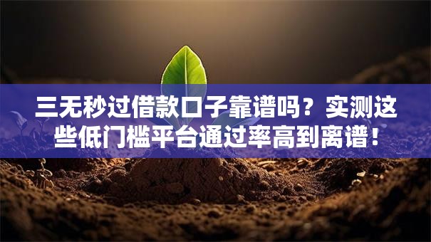 三无秒过借款口子靠谱吗?实测这些低门槛平台通过率高到离谱! 三无秒过借款口子靠谱吗?实测这些低门槛平台通过率高到离谱!