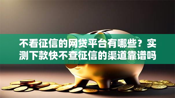 不看征信的网贷平台有哪些？实测下款快不查征信的渠道靠谱吗