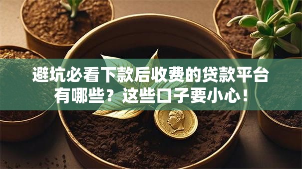 避坑必看下款后收费的贷款平台有哪些?这些口子要小心! 避坑必看下款后收费的贷款平台有哪些?这些口子要小心!
