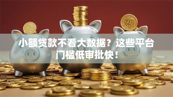 小额贷款不看大数据？这些平台门槛低审批快！