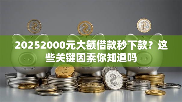 20252000元大额借款秒下款?这些关键因素你知道吗 20252000元大额借款秒下款?这些关键因素你知道吗