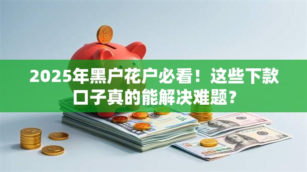 2025年黑户花户必看!这些下款口子真的能解决难题? 2025年黑户花户必看!这些下款口子真的能解决难题?