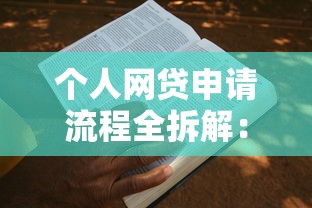个人网贷申请流程全拆解:手把手教你避坑拿高额低息 个人网贷申请流程全拆解:手把手教你避坑拿高额低息