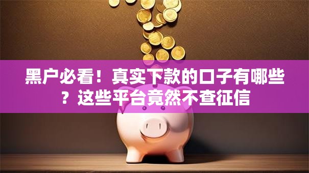 黑户必看!真实下款的口子有哪些?这些平台竟然不查征信 黑户必看!真实下款的口子有哪些?这些平台竟然不查征信