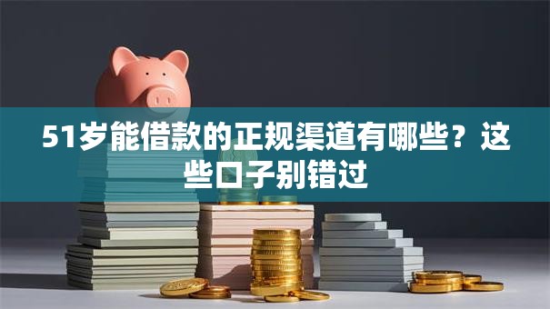51岁能借款的正规渠道有哪些？这些口子别错过