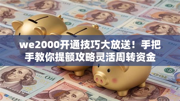 we2000开通技巧大放送!手把手教你提额攻略灵活周转资金 we2000开通技巧大放送!手把手教你提额攻略灵活周转资金