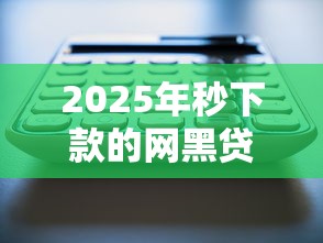 2025年秒下款的网黑贷款口子怎么挑?辨别靠谱平台全攻略 2025年秒下款的网黑贷款口子怎么挑?辨别靠谱平台全攻略
