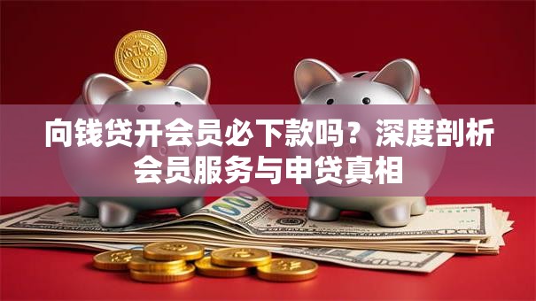 向钱贷开会员必下款吗?深度剖析会员服务与申贷真相 向钱贷开会员必下款吗?深度剖析会员服务与申贷真相