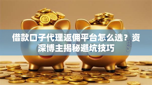 借款口子代理返佣平台怎么选?资深博主揭秘避坑技巧 借款口子代理返佣平台怎么选?资深博主揭秘避坑技巧