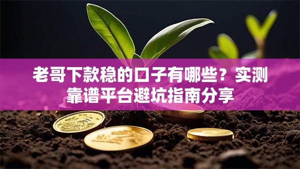 老哥下款稳的口子有哪些？实测靠谱平台避坑指南分享