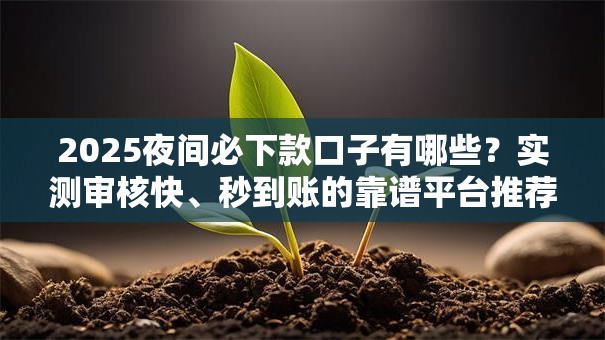 2025夜间必下款口子有哪些?实测审核快、秒到账的靠谱平台推荐 2025夜间必下款口子有哪些?实测审核快、秒到账的靠谱平台推荐