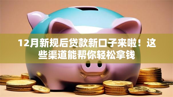 12月新规后贷款新口子来啦!这些渠道能帮你轻松拿钱 12月新规后贷款新口子来啦!这些渠道能帮你轻松拿钱