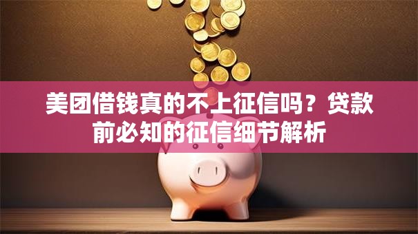 美团借钱真的不上征信吗?贷款前必知的征信细节解析 美团借钱真的不上征信吗?贷款前必知的征信细节解析