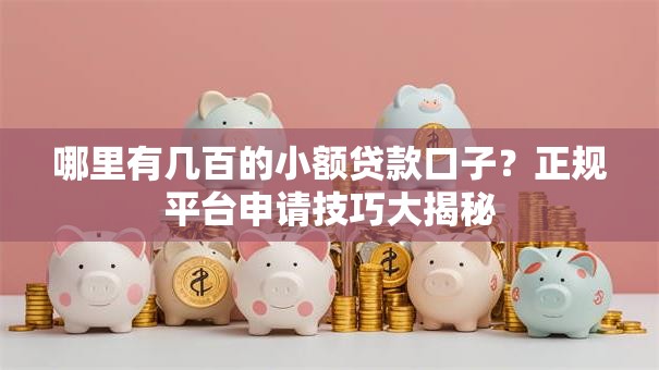 哪里有几百的小额贷款口子?正规平台申请技巧大揭秘 哪里有几百的小额贷款口子?正规平台申请技巧大揭秘