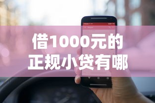 借1000元的正规小贷有哪些？5分钟搞懂平台怎么选+避坑指南