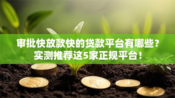 审批快放款快的贷款平台有哪些?实测推荐这5家正规平台! 审批快放款快的贷款平台有哪些?实测推荐这5家正规平台!