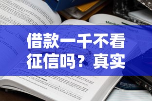 借款一千不看征信吗？真实审核标准大揭秘