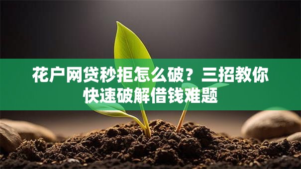 花户网贷秒拒怎么破？三招教你快速破解借钱难题