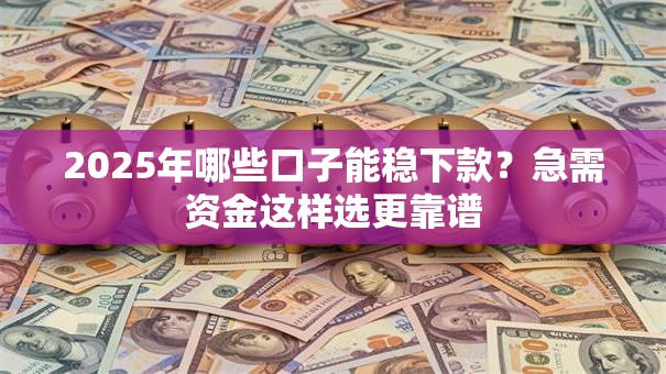 2025年哪些口子能稳下款？急需资金这样选更靠谱