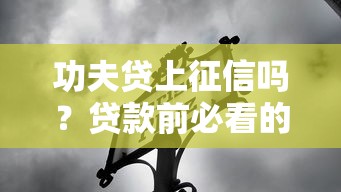功夫贷上征信吗？贷款前必看的征信影响全解析