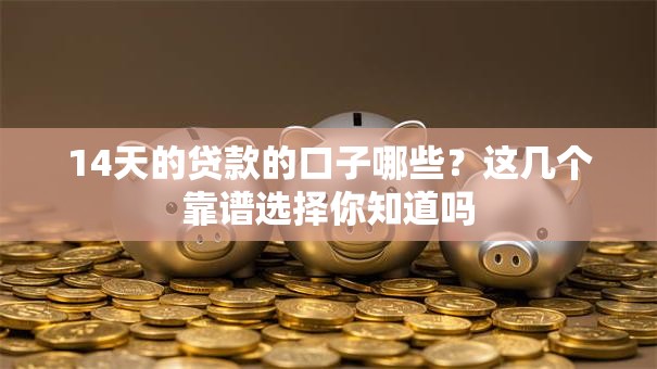 14天的贷款的口子哪些？这几个靠谱选择你知道吗