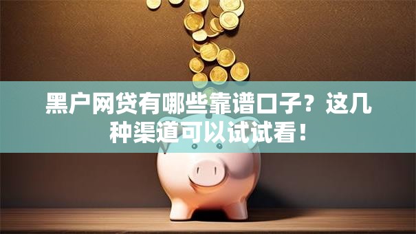 黑户网贷有哪些靠谱口子？这几种渠道可以试试看！