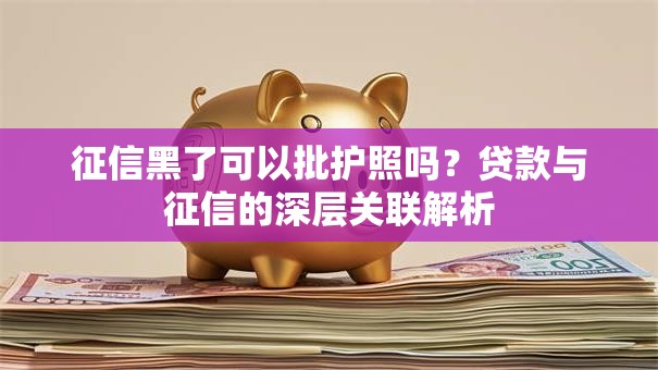 征信黑了可以批护照吗？贷款与征信的深层关联解析