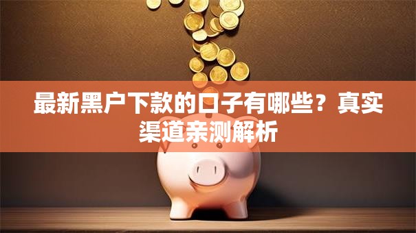 最新黑户下款的口子有哪些？真实渠道亲测解析