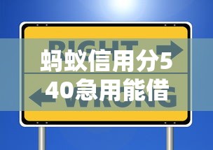 蚂蚁信用分540急用能借钱的平台有哪些?这些渠道靠谱又好用! 蚂蚁信用分540急用能借钱的平台有哪些?这些渠道靠谱又好用!