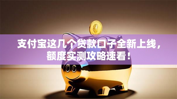 支付宝这几个贷款口子全新上线,额度实测攻略速看! 支付宝这几个贷款口子全新上线,额度实测攻略速看!