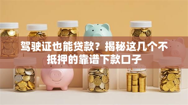 驾驶证也能贷款？揭秘这几个不抵押的靠谱下款口子