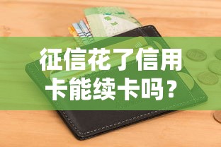 征信花了信用卡能续卡吗?老用户必看的补救指南 征信花了信用卡能续卡吗?老用户必看的补救指南