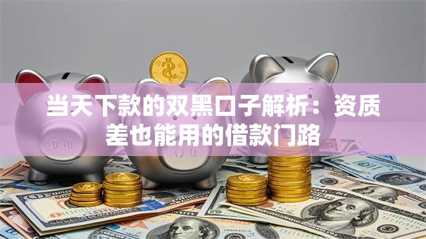 当天下款的双黑口子解析:资质差也能用的借款门路 当天下款的双黑口子解析:资质差也能用的借款门路