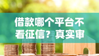 借款哪个平台不看征信?真实审核标准深度解析 借款哪个平台不看征信?真实审核标准深度解析