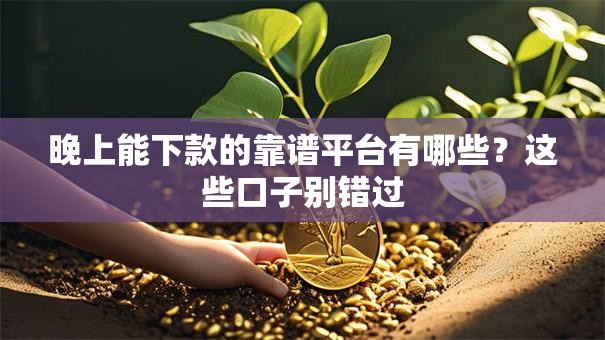 晚上能下款的靠谱平台有哪些?这些口子别错过 晚上能下款的靠谱平台有哪些?这些口子别错过