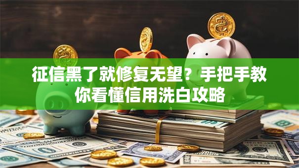征信黑了就修复无望?手把手教你看懂信用洗白攻略 征信黑了就修复无望?手把手教你看懂信用洗白攻略