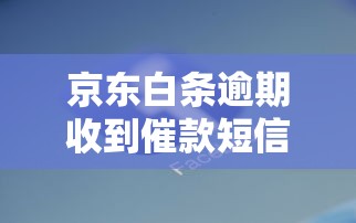 京东白条逾期收到催款短信别慌！教你正确处理方案