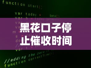 黑花口子停止催收时间大揭秘：到底要等多久？