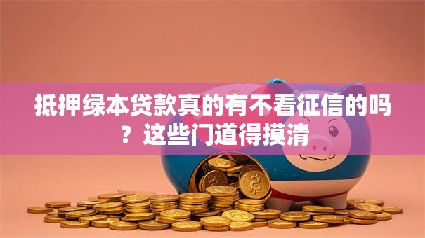 抵押绿本贷款真的有不看征信的吗？这些门道得摸清