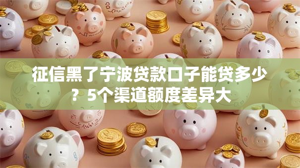 征信黑了宁波贷款口子能贷多少?5个渠道额度差异大 征信黑了宁波贷款口子能贷多少?5个渠道额度差异大