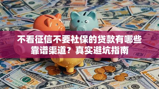 不看征信不要社保的贷款有哪些靠谱渠道？真实避坑指南