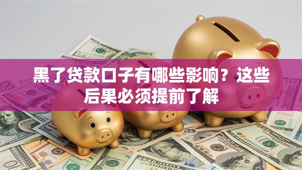 黑了贷款口子有哪些影响？这些后果必须提前了解