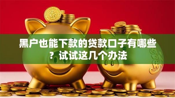 黑户也能下款的贷款口子有哪些?试试这几个办法 黑户也能下款的贷款口子有哪些?试试这几个办法