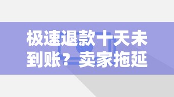 极速退款十天未到账?卖家拖延不退,教你贷款资金应急妙招! 极速退款十天未到账?卖家拖延不退,教你贷款资金应急妙招!