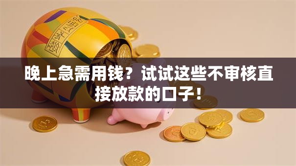 晚上急需用钱？试试这些不审核直接放款的口子！