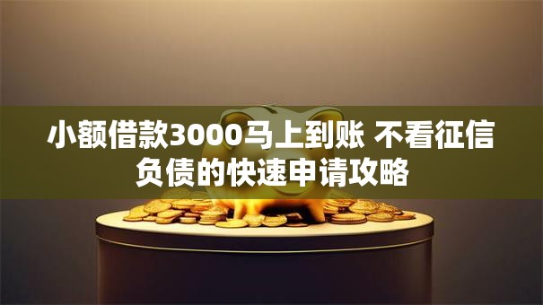 小额借款3000马上到账 不看征信负债的快速申请攻略 小额借款3000马上到账 不看征信负债的快速申请攻略