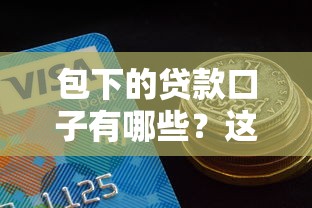 包下的贷款口子有哪些?这样申请,秒过稳拿低息好额度! 包下的贷款口子有哪些?这样申请,秒过稳拿低息好额度!
